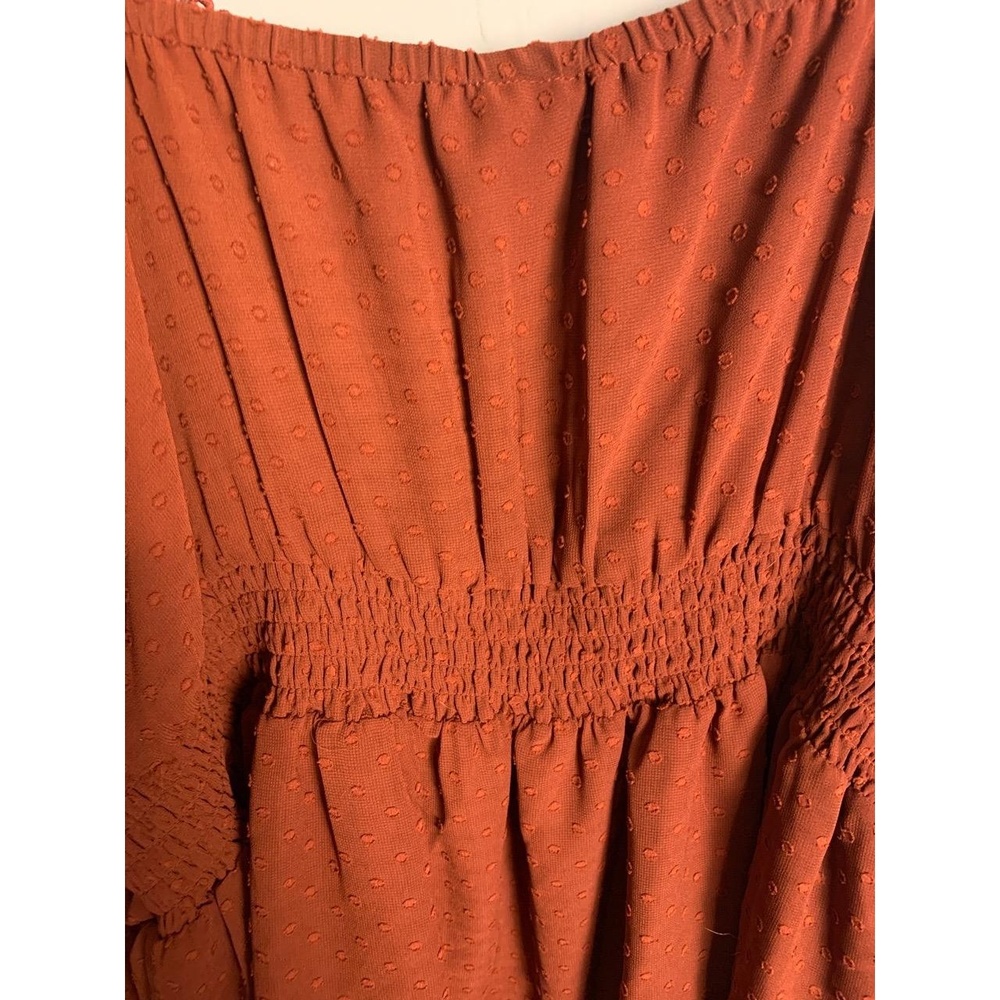 NWT Torrid Peplum Clip Dot Shirred Bust Lace Trim Top 4X - Picture 8 of 13